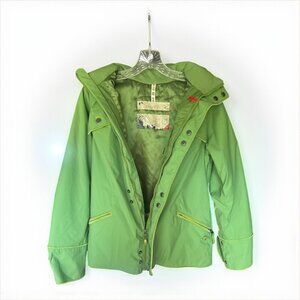 Burton Women's Snowboard Jacket Lime Green Hooded Ski Snow Winter Coat XS